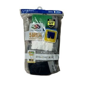 FRUIT OF THE LOOM Boys Boxer Briefs 5 Pack Size L 14-16 Tag Free Regular Leg